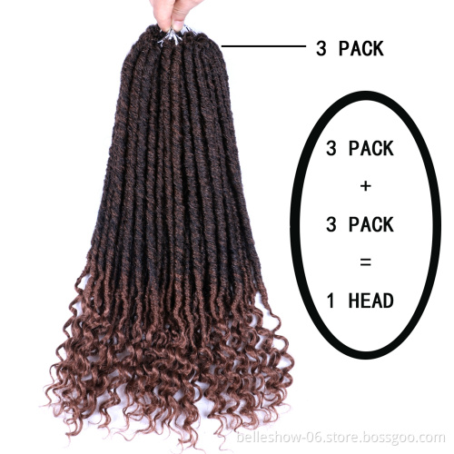 Hot sell faux locs for black women faux locs curly braid faux locs crochet hair extension 20inch 24roots
